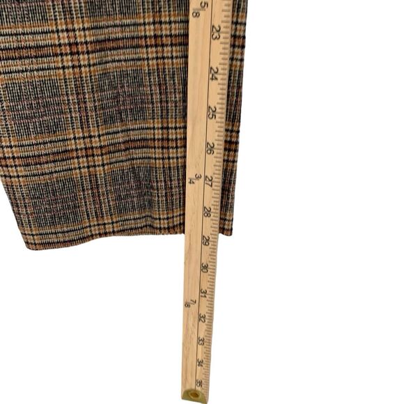 Anna Seravalli Italy Glen Plaid Button Fly Pants Stretch Flannel Trouser 44 - Picture 7 of 11